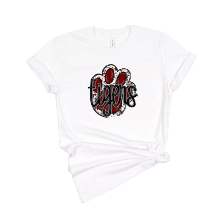 Maroon Tigers Pawprint Graphic Tee